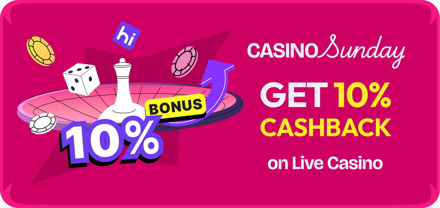 Casino Sunday - 10% Cashback im Live Casino